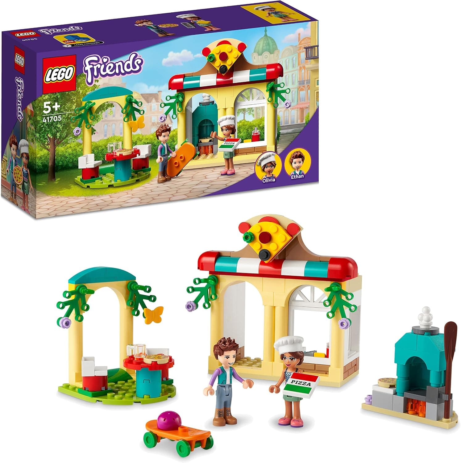 LEGO® Friends Heartlake City Pizzacısı 41705 - Yiyecek Oyuncaklarını Seven 5 Yaş ve Üzeri Çocuklar için Restoranlı Oyuncak Yapım Seti (144 Parça)