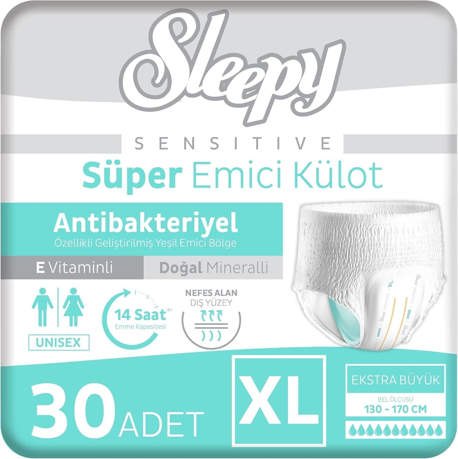 Sleepy Sensitive Antibakteriyel Emici Külot Xlarge 30 Adet