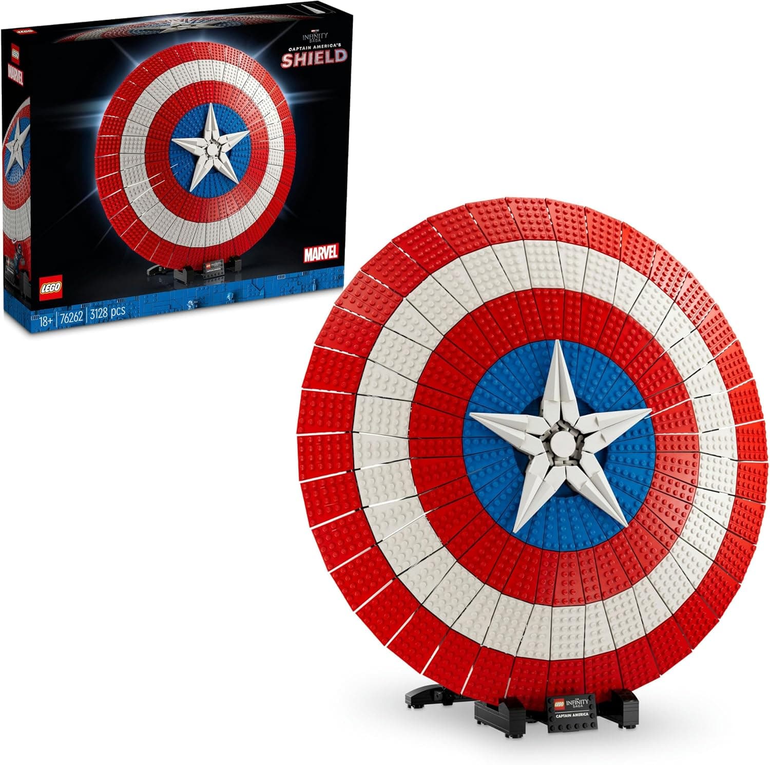 LEGO | Marvel Kaptan Amerika’nın Kalkanı 76262 - Yetişkinler için Koleksiyonluk Model Yapım Seti (3128 Parça)