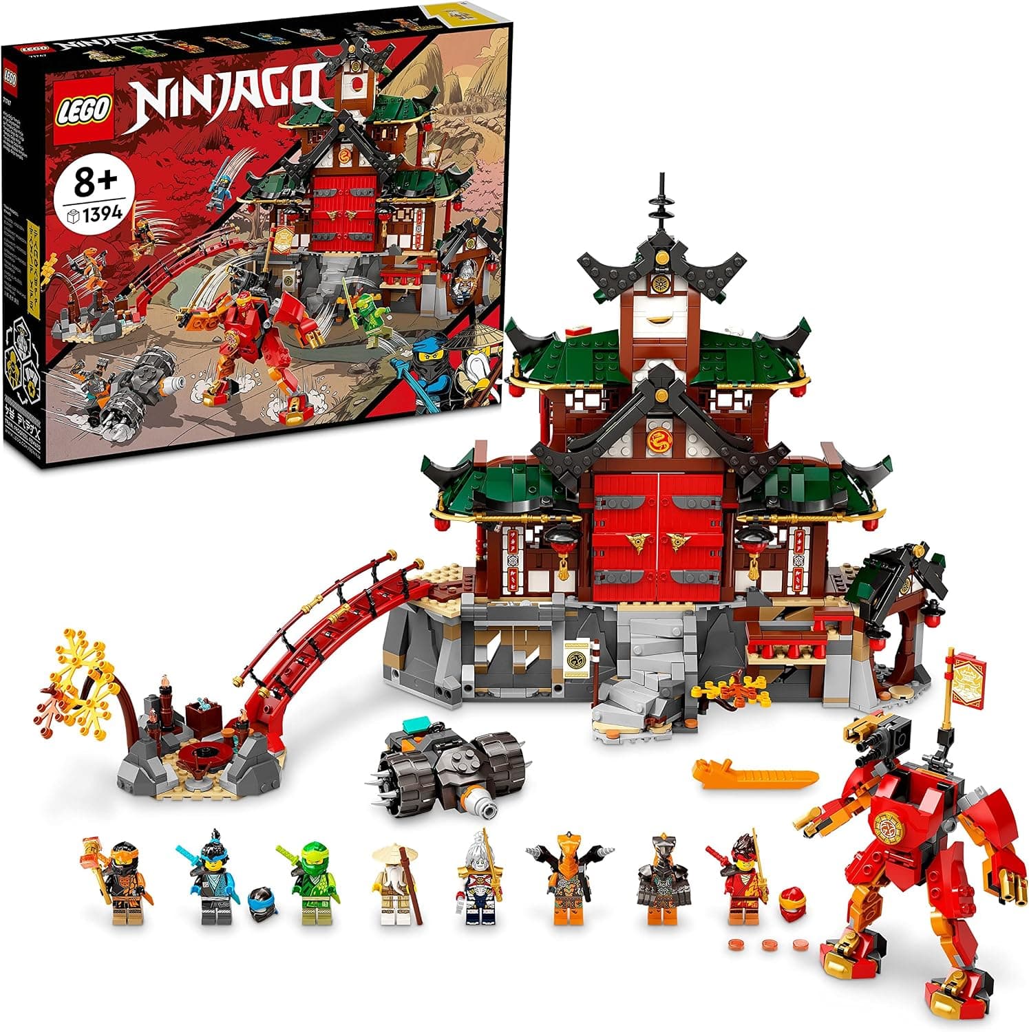 LEGO® NINJAGO® Ninja Dojo Tapınağı 71767-8 Yaş ve Üzeri için Lloyd, Kai ve Yılan Oyuncağı İçeren Oyuncak Yapım Seti (1394 Parça)