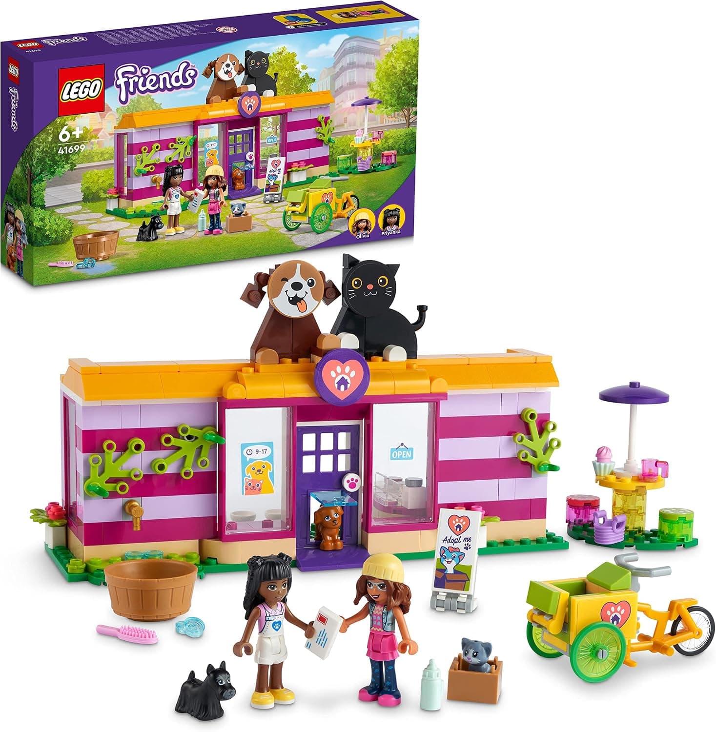 LEGO® Friends Evcil Hayvan Sahiplenme Kafesi 41699-6 Yaş ve Üzeri Çocuklar için 3 Evcil Hayvan İçeren Oyuncak Yapım Seti (292 Parça)