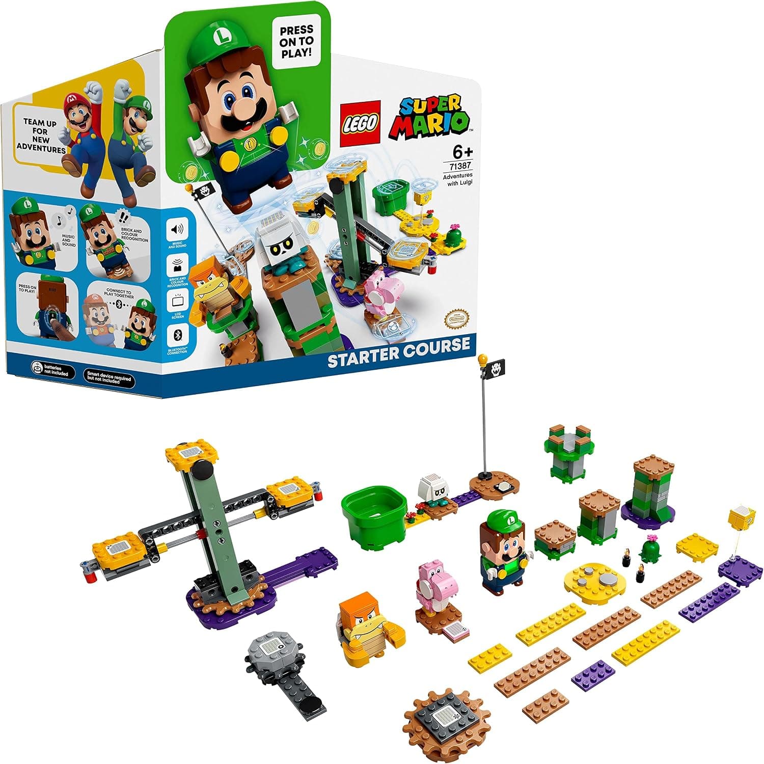 LEGO Super Mario Luigi ile Maceraya Başlangıç Seti 71387-6 Yaş ve Üzeri Çocuklar İçin Koleksiyonluk Yaratıcı Yapım Seti (280 Parça)