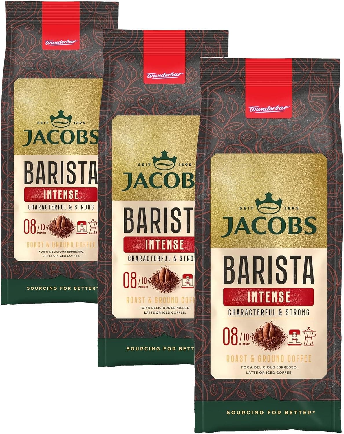 Jacobs Barista Intense Öğütülmüş Kahve 200gr 3lü paket