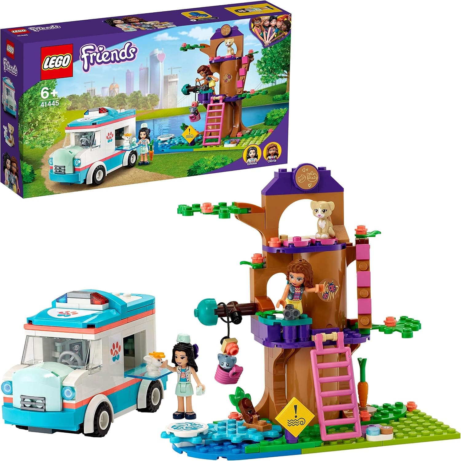 LEGO Friends Veteriner Kliniği Ambulansı 41445 Yapım Seti; Hayvan Oyunlarını Seven Çocuklar İçin ideal Bir Doğum Günü Hediyesi (304 Parça)