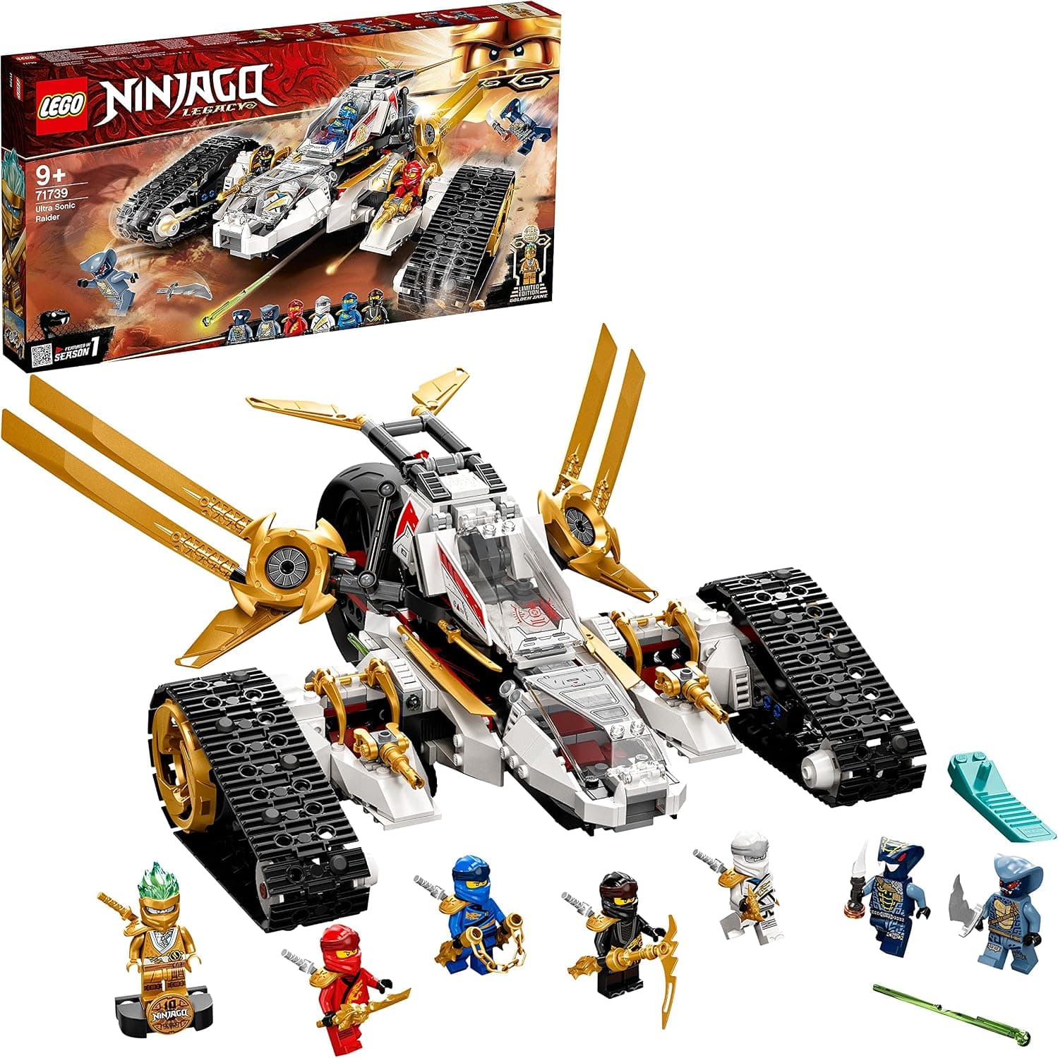 LEGO NINJAGO Legacy Ultra Sonik Savaşçı 71739 - Motosiklet, Uçak ve Koleksiyonluk Minifigürler içeren Oyuncak Yapım Seti (725 Parça)