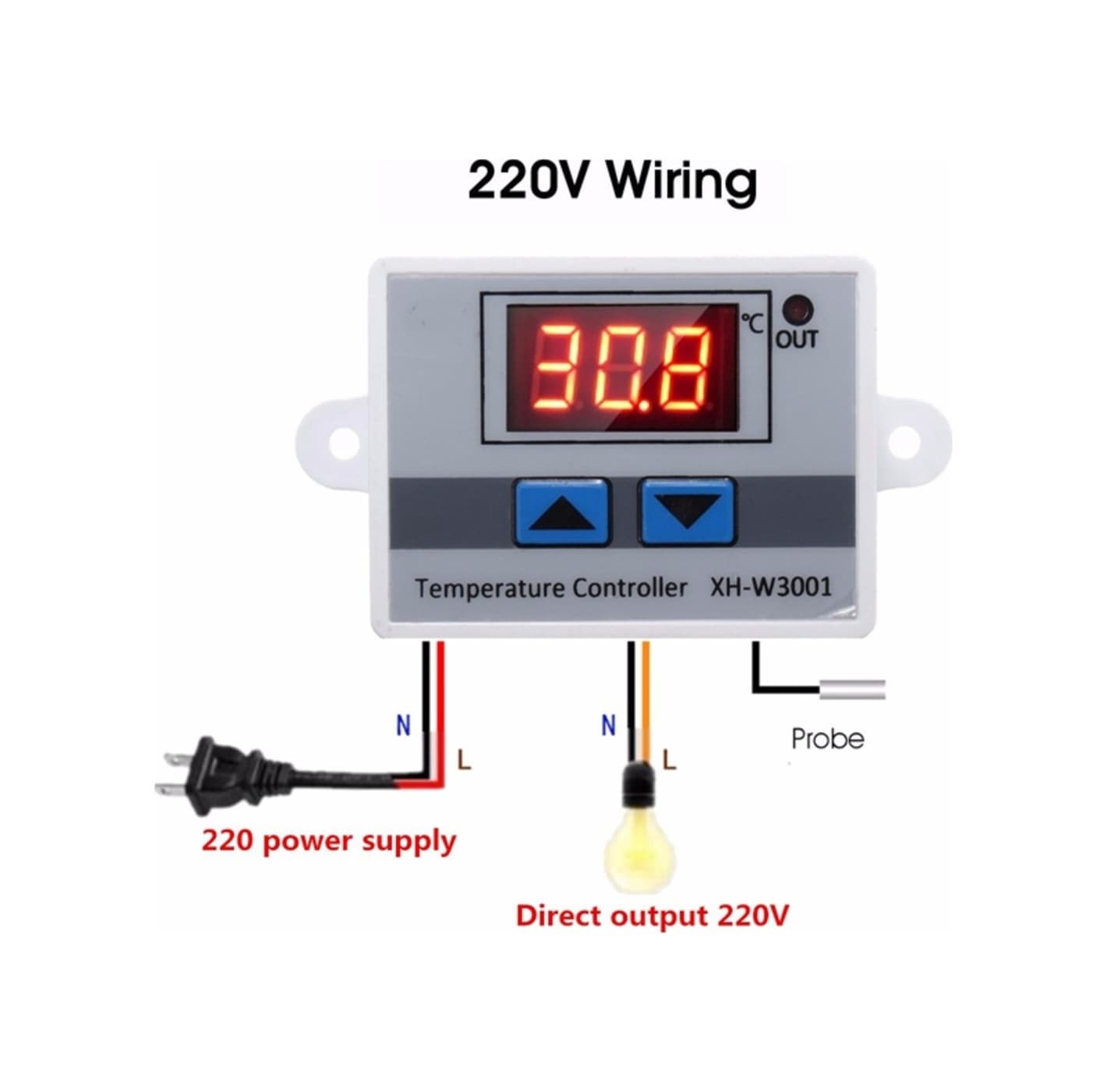 W3001 Dijital Termostat 220V Termostat Sıcaklık Kontrol Cihazı