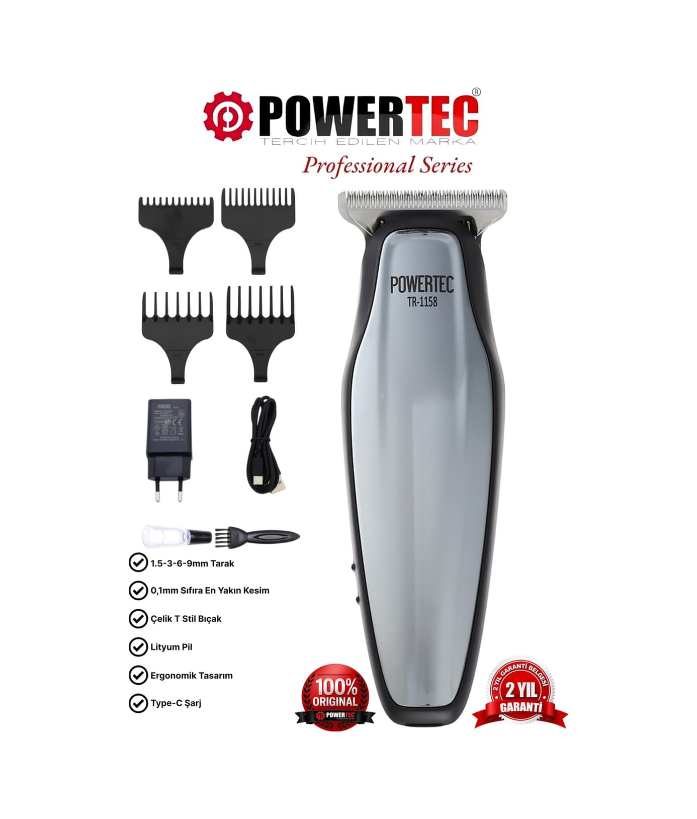 Powertec TR-1158 Saç Sakal Tıraş Makinesi