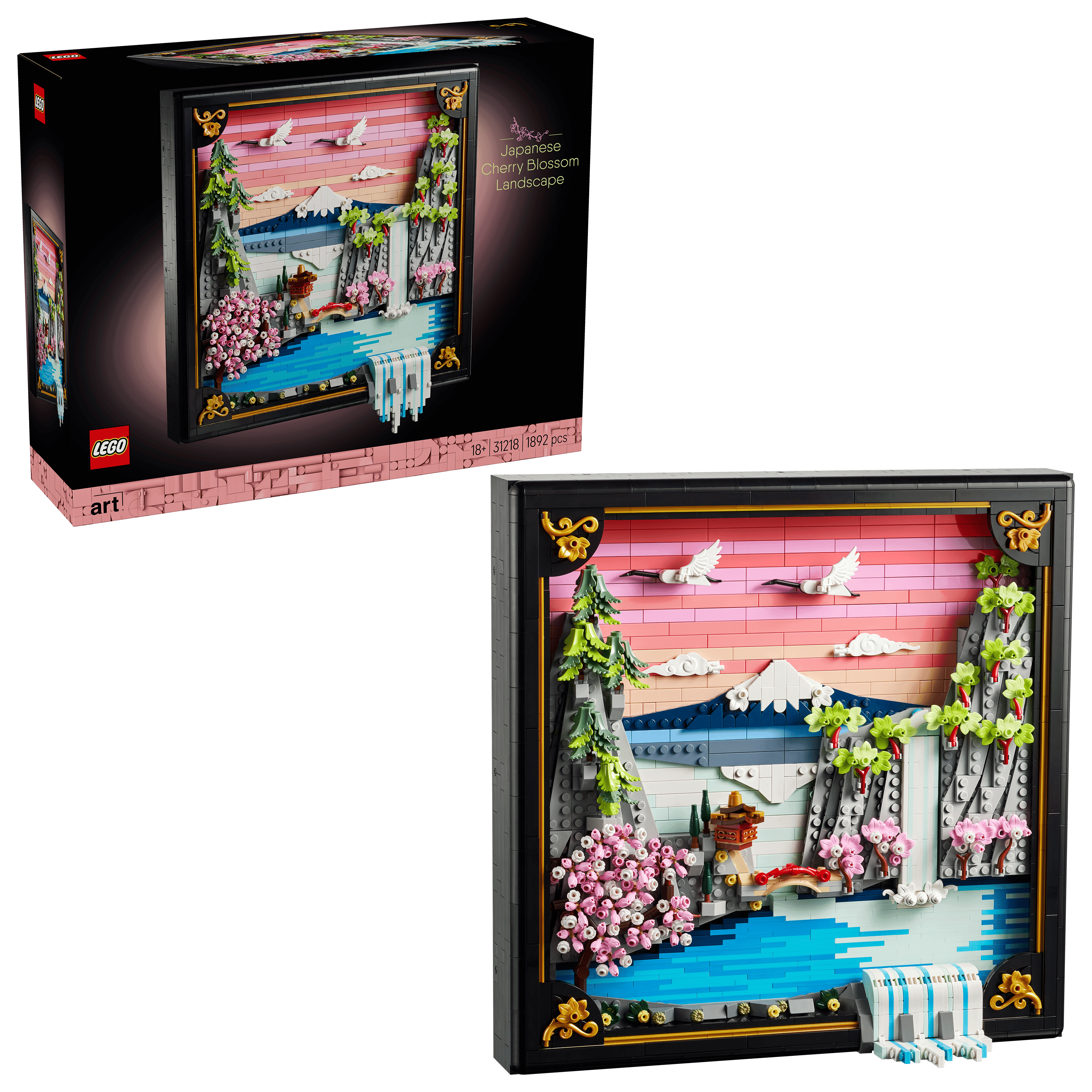LEGO® Art Japon Kiraz Çiçeği Manzarası 31218 – Yetişkinler için Ayarlanabilir 3 Boyutlu Şelale İçeren Model Yapım Seti(1892 Parça)