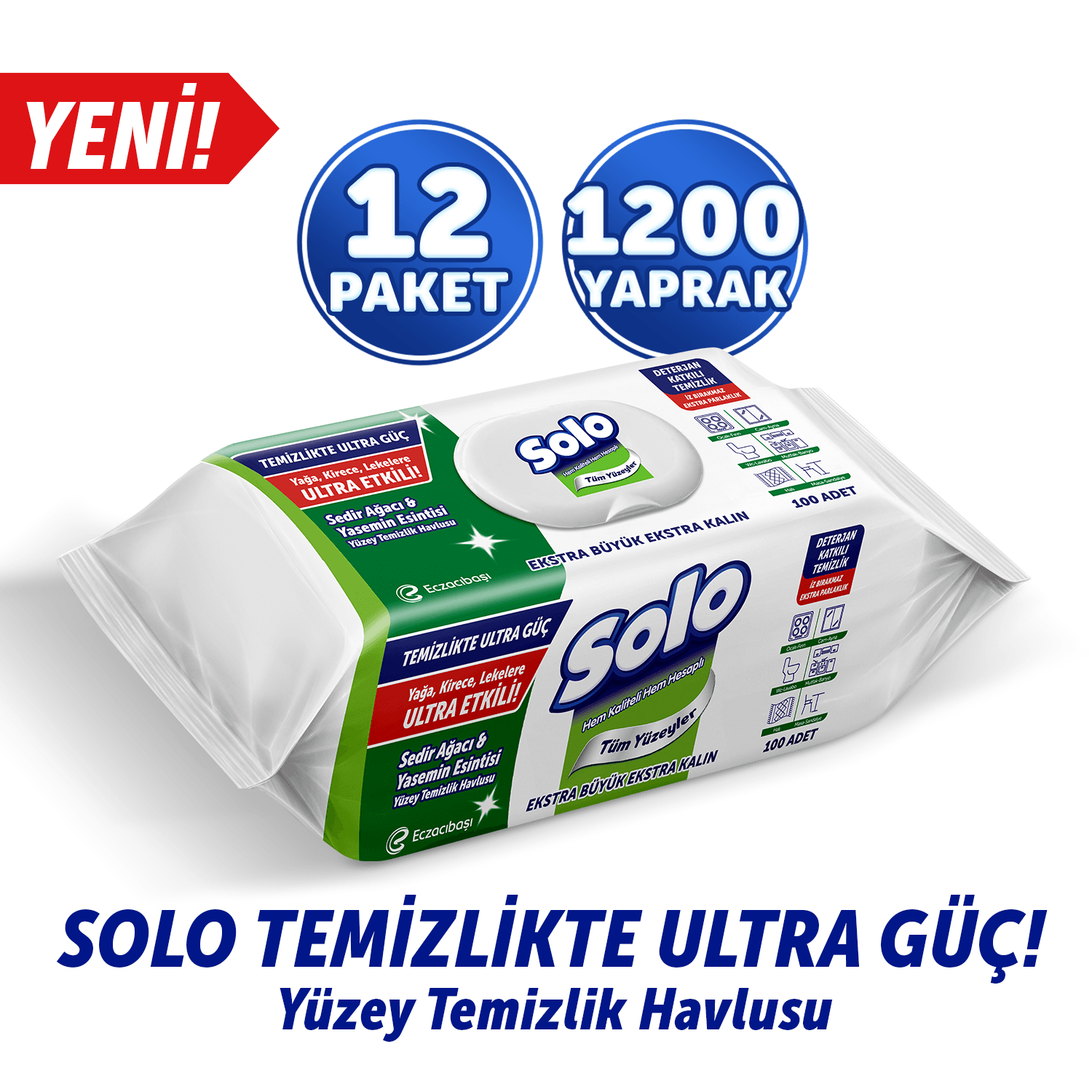 Solo Sedir Ağacı Yasemin Esintisi Yüzey Temizlik Havlusu 12'li