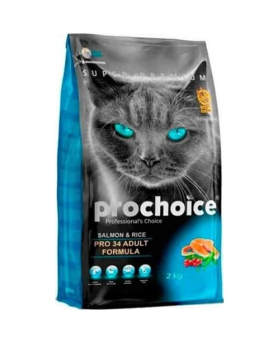 Prochoice Pro 34 Somonlu ve Pirinçli Yetişkin Kedi Maması 2 KG