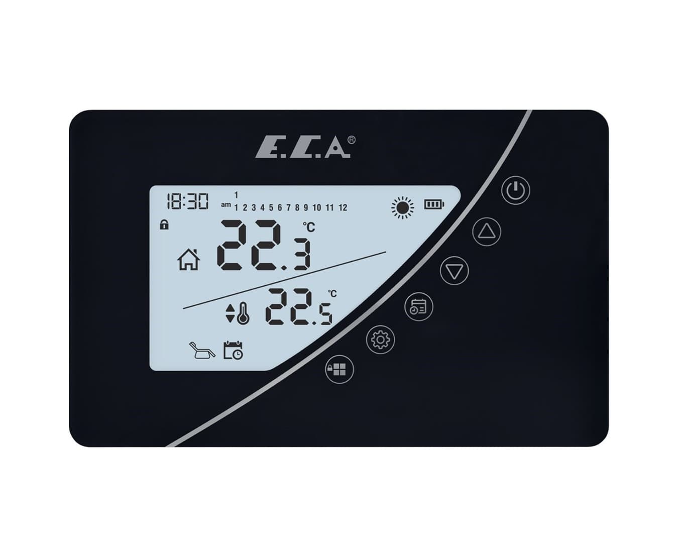 E.C.A. Poly Touch 400B Kablosuz Oda Termostatı Siyah