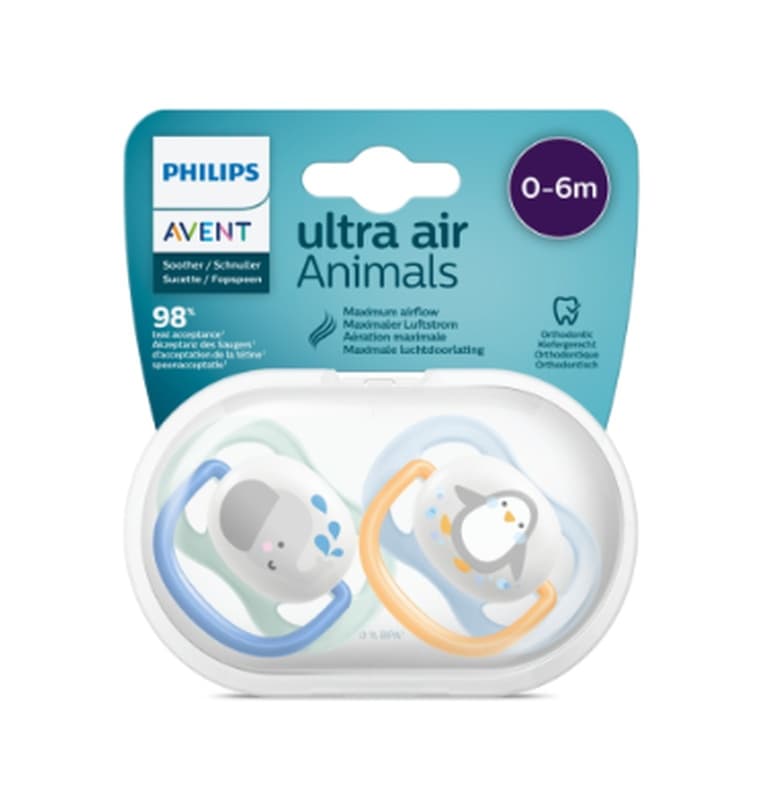 Philips Avent Ultra Air Emzik 2'li 0 - 6 Ay SCF080/05 Mavi - Yeşil
