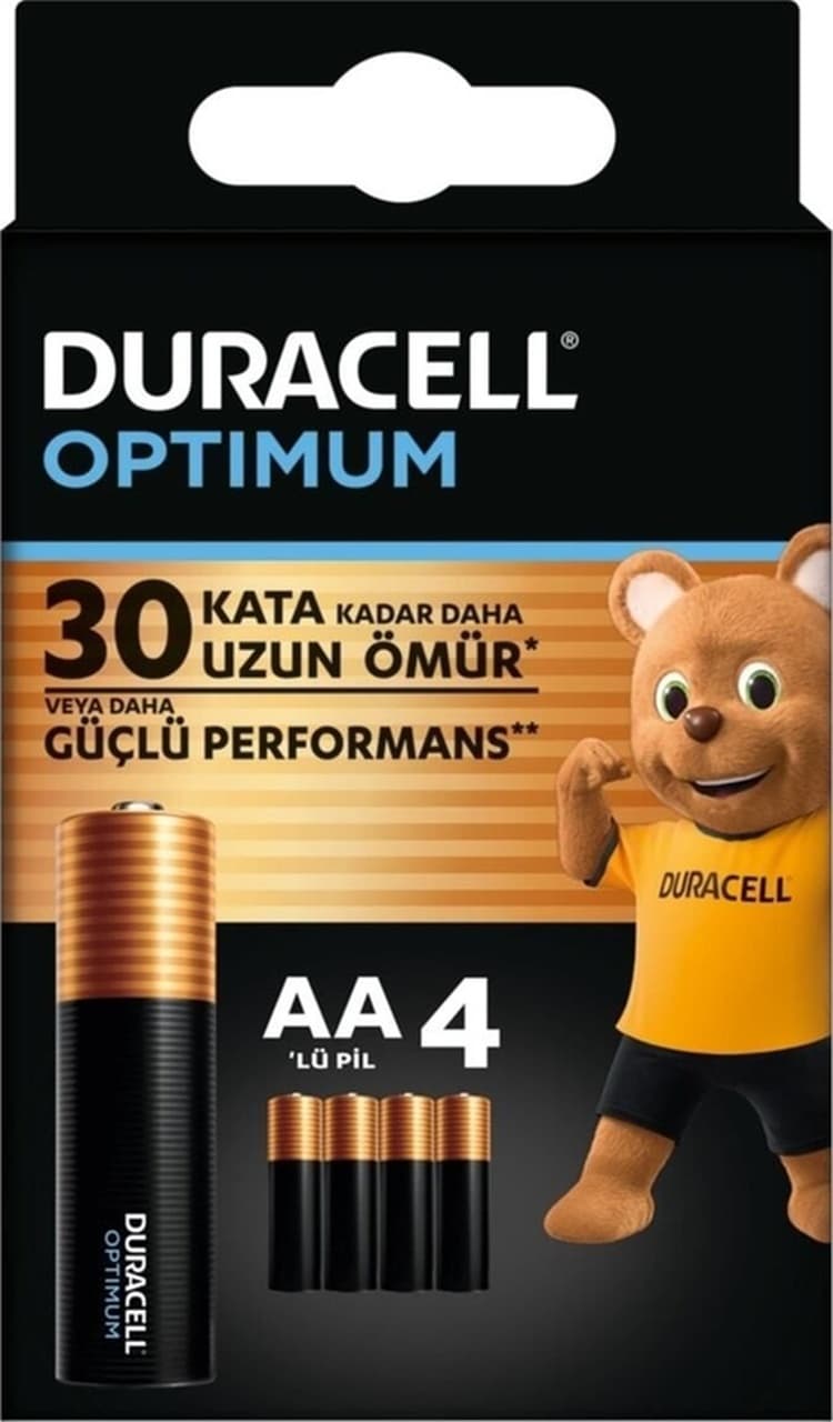 Duracell MX1500 Optimum LR6/MN1500 Alkalin AA Kalem Pil 1,5V 4'lü Paket