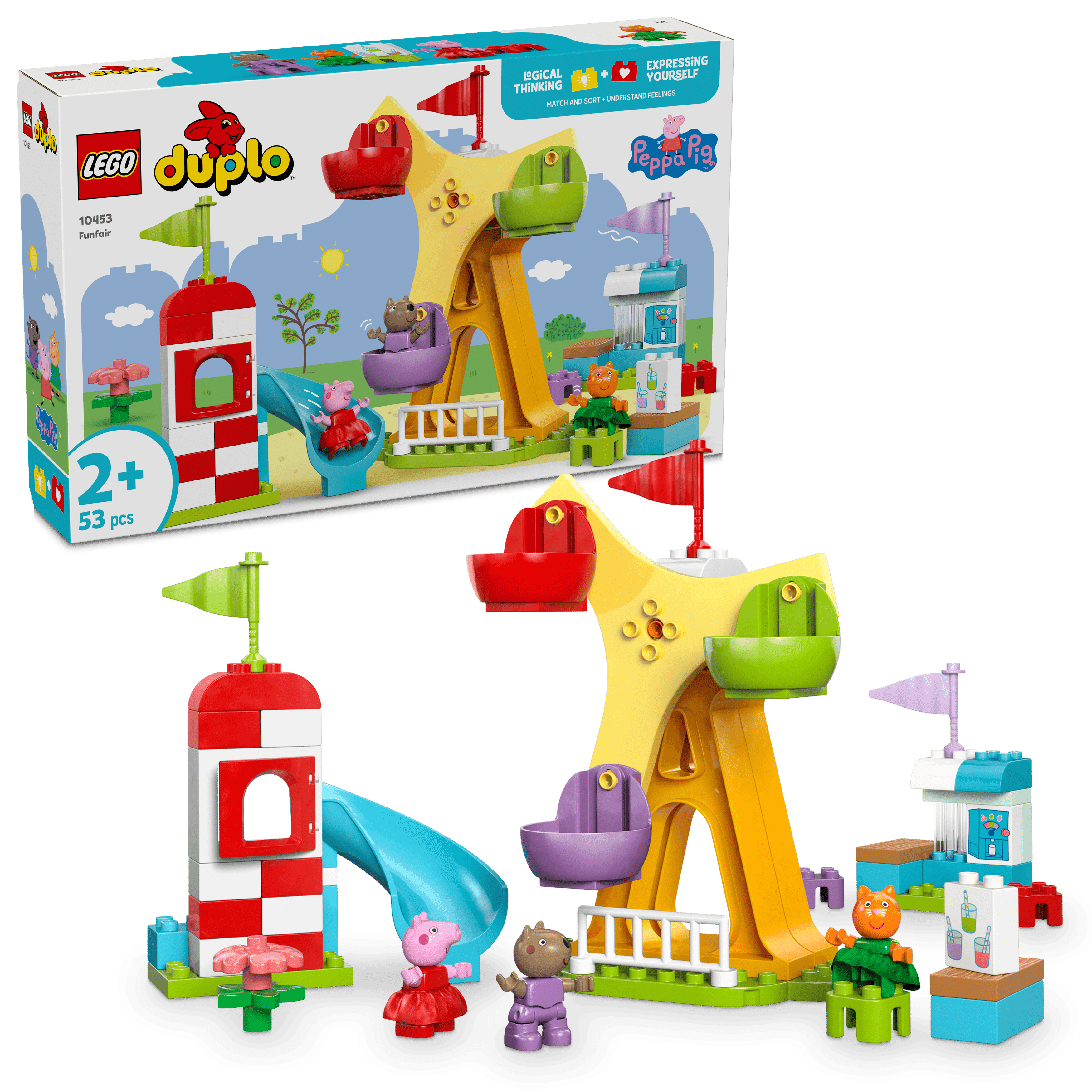 LEGO® DUPLO® Peppa Pig Lunapark 10453 - 2 Yaş ve Üzeri Çocuklar için Yaratıcı Oyuncak Yapım Seti (53 Parça)