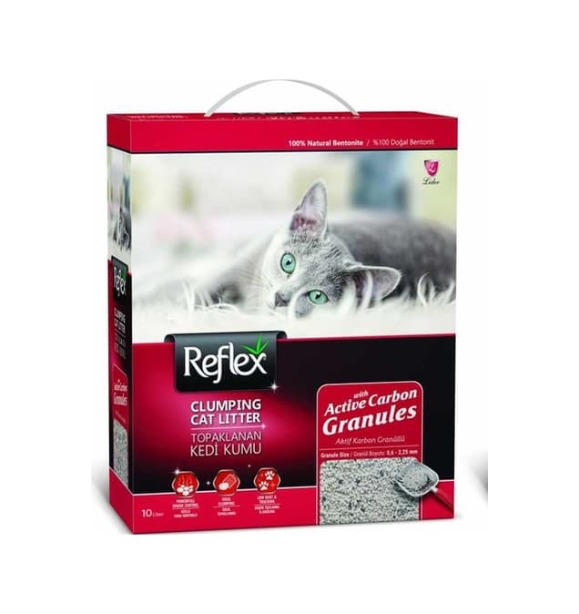 Reflex Aktif Karbon Granüllü Topaklaşan Bentonit Kedi Kumu 2 x 10 L