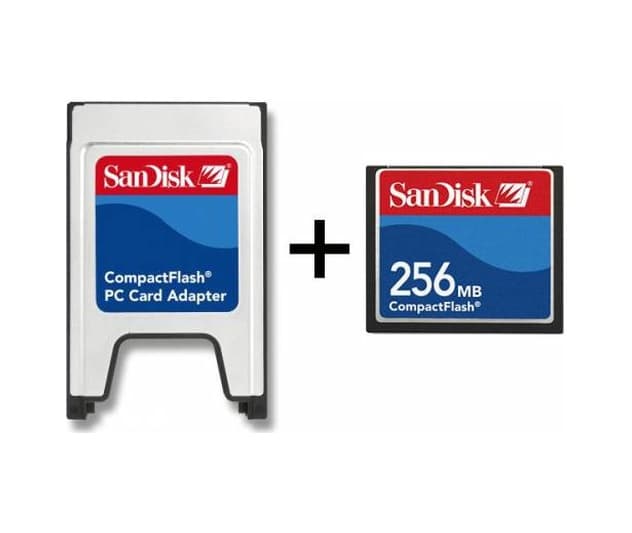 Sandisk Pcmcıa Cf Adaptör + 256Mb Cf Kart Cnc Kart Adaptör