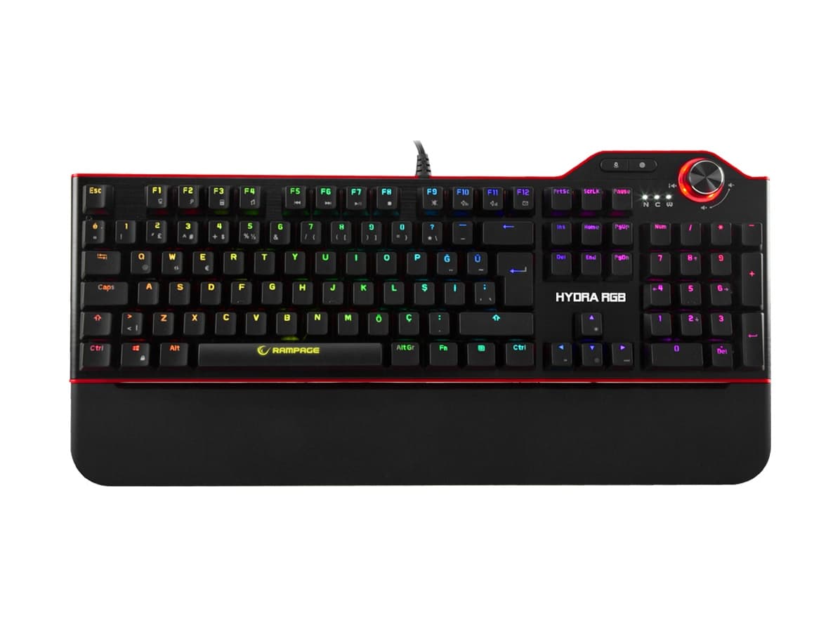 Rampage Hydra R6 Full Color RGB LED Red Switch Multimedya Mekanik Q Klavye
