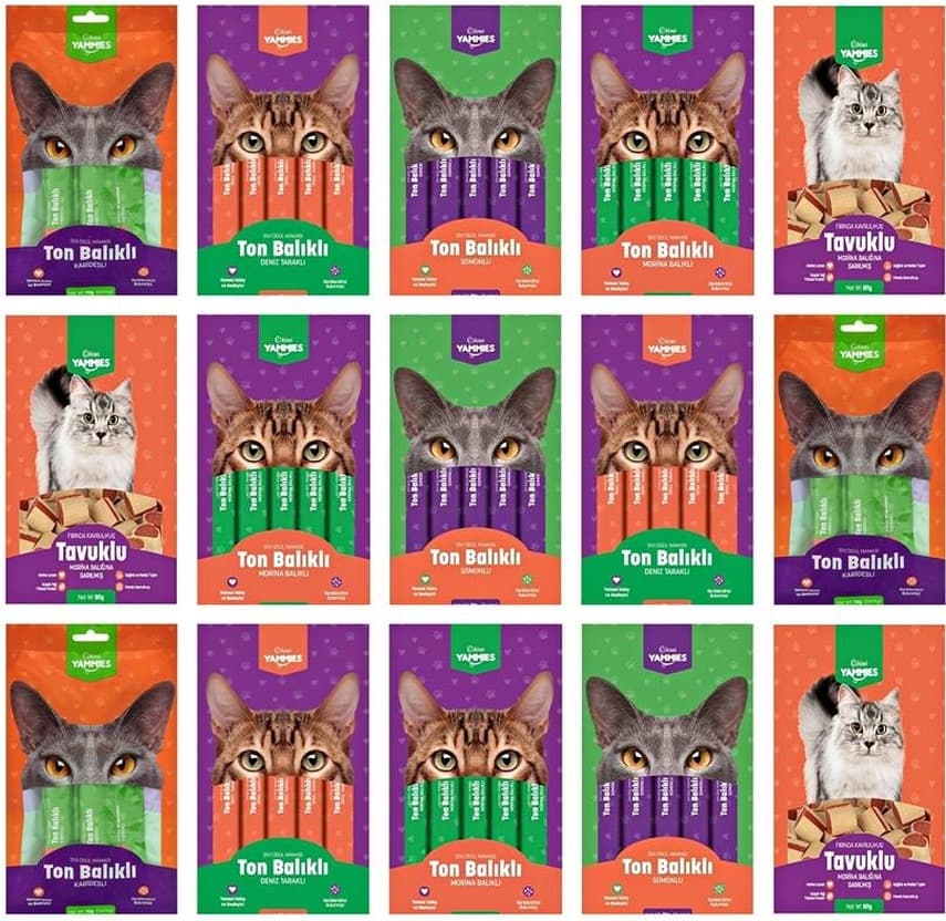 Kiwi Yammies Karışık Sıvı Kedi Ödül Maması 15 Paket