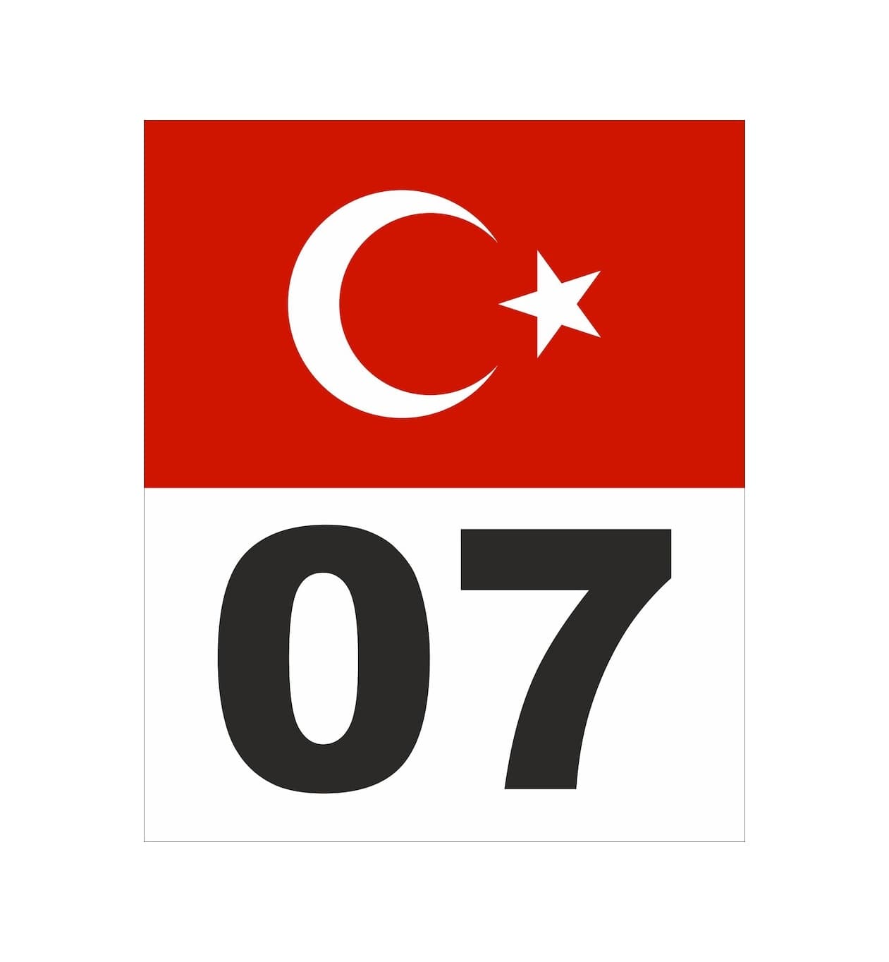 Türk Bayrağı Ve Numara Sticker 01921