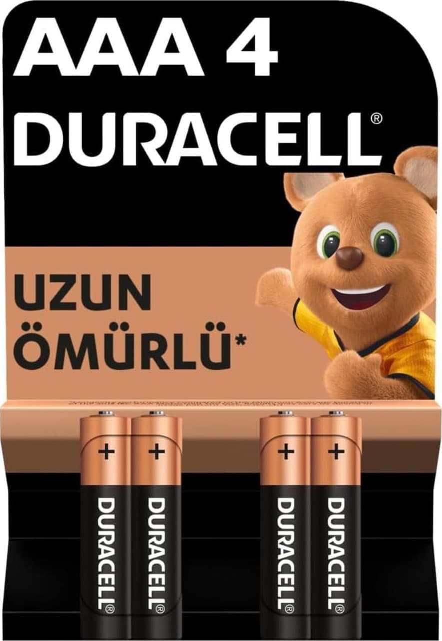 Duracell LR03/MN2400 1.5 V Alkalin AAA İnce Kalem Pil 4'lü