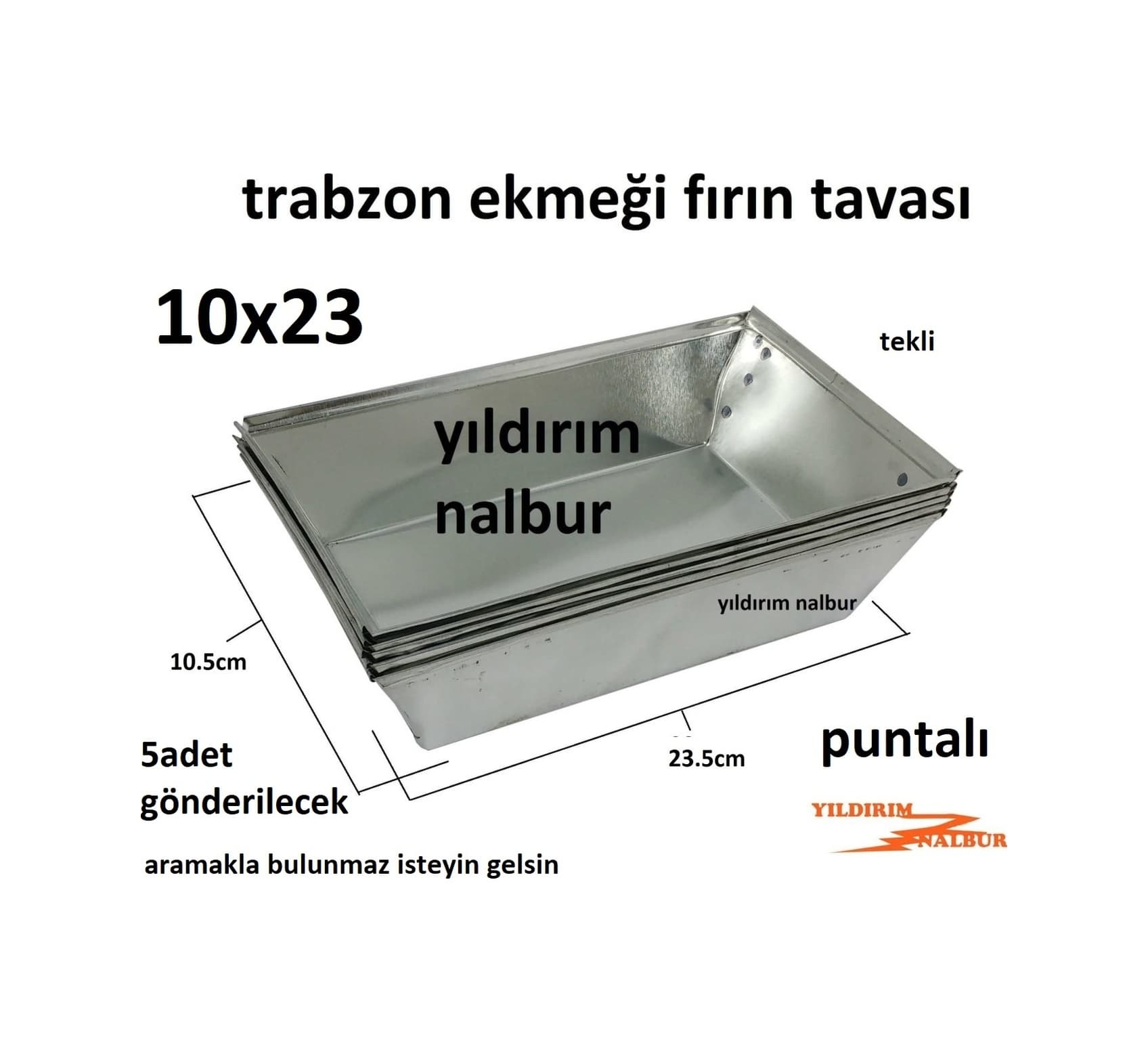 Trabzon Ekmeği 10x23 Fırın Tavası Puntalı Minik Tekli Taş Fırın T