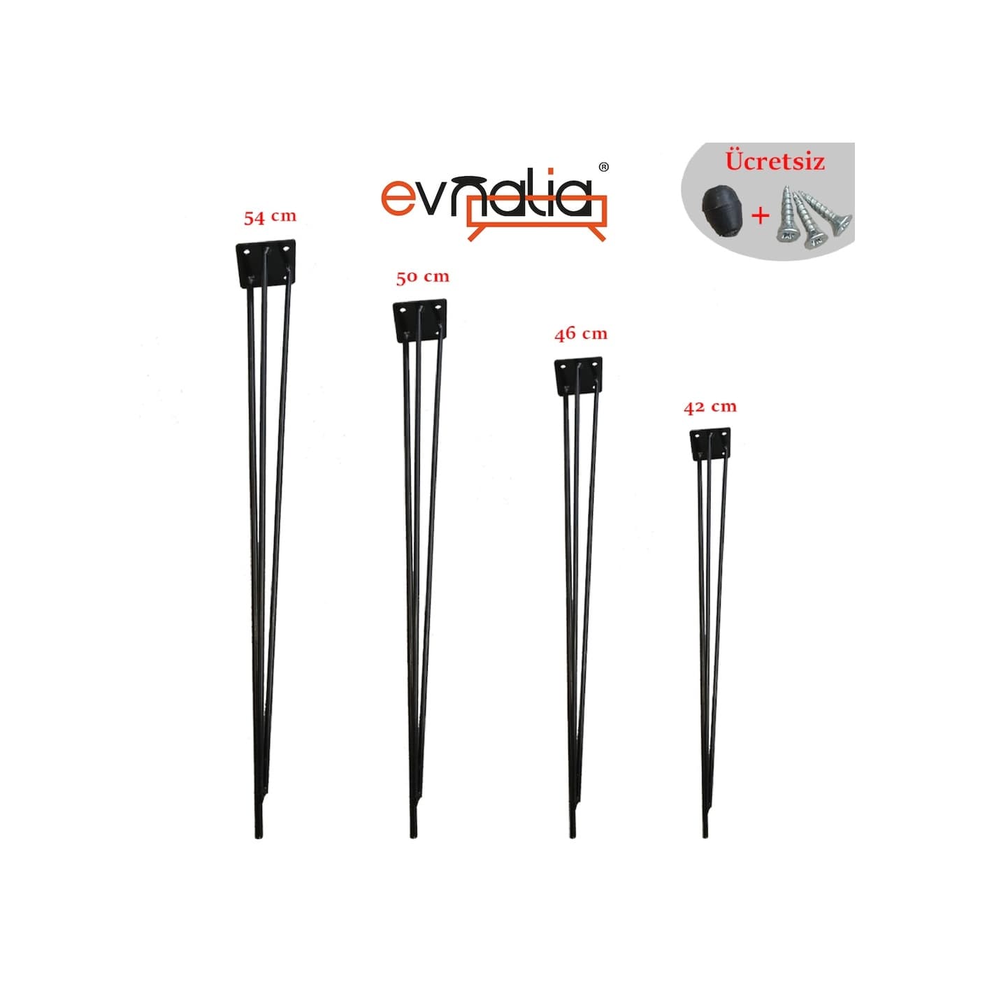Evnalia Evnalia Metal Firkete Ayak Kütük Masa Orta Sehpa Zigon Ayağı