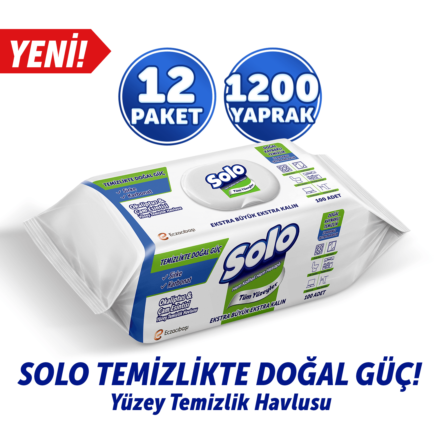 Solo Okaliptus Çam Esintisi Yüzey Temizlik Havlusu 12'Li