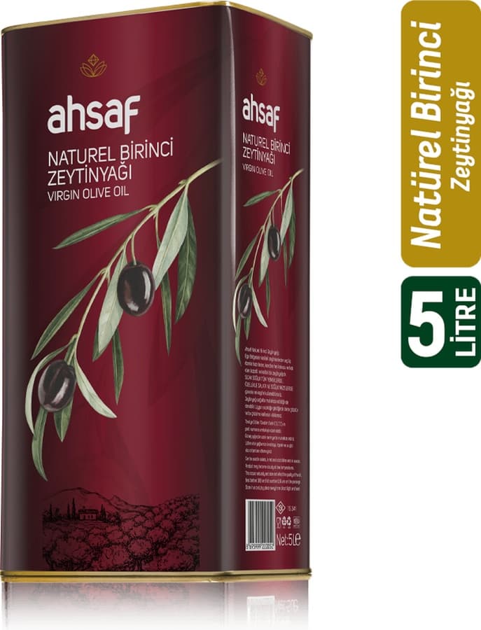 Ahsaf Naturel Birinci Zeytinyağı Teneke 5 L