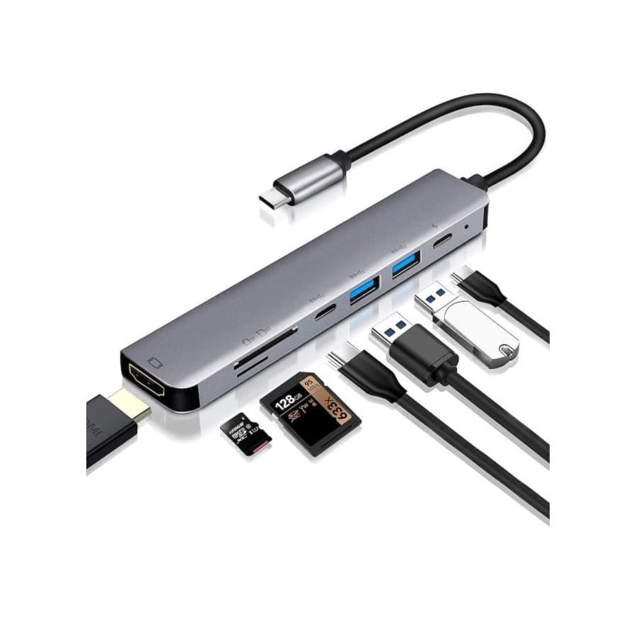7 İn 1 Type C Usb 3.0 Hub Hdmı Sd Hafıza Kart Adaptörü Apple Uyumlu MacBook