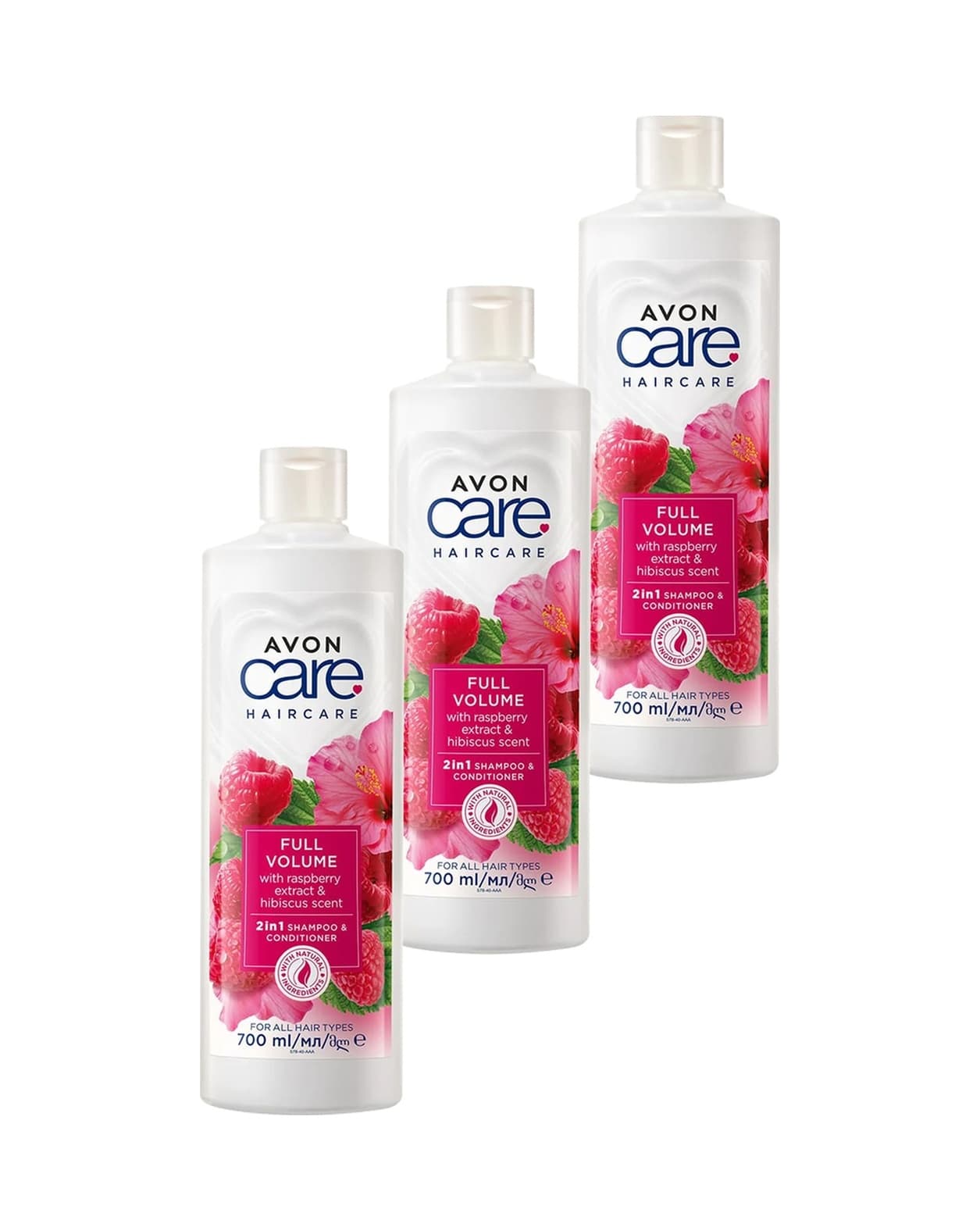 Avon Care Ahududu Ve Hibiscus Kokulu Şampuan Ve Saç Bakım Kremi 700 Ml. Üçlü Set
