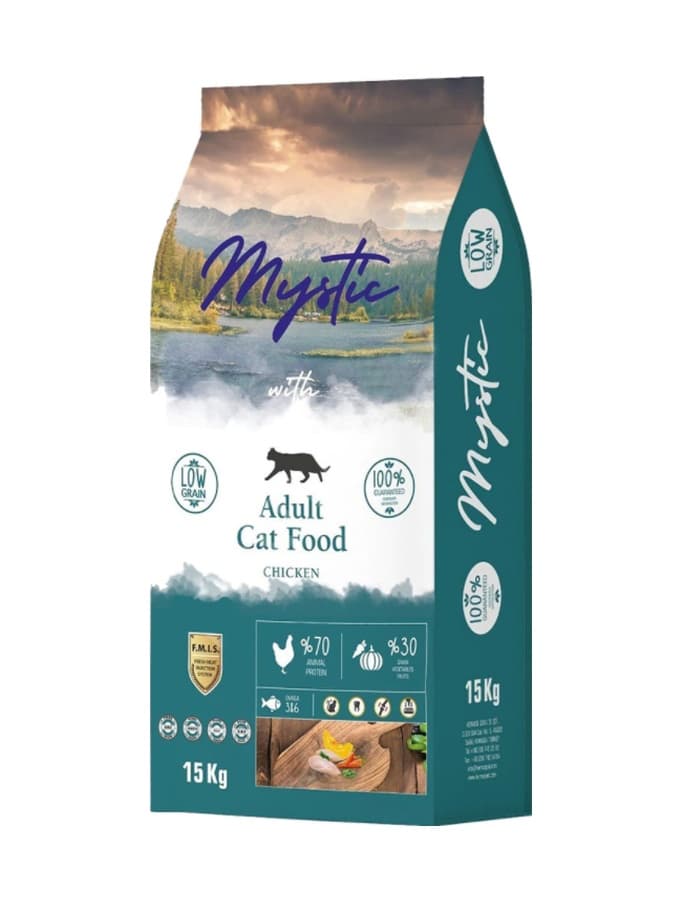 Mystic Tavuklu Az Tahıllı Yetişkin Kedi Maması 15 KG