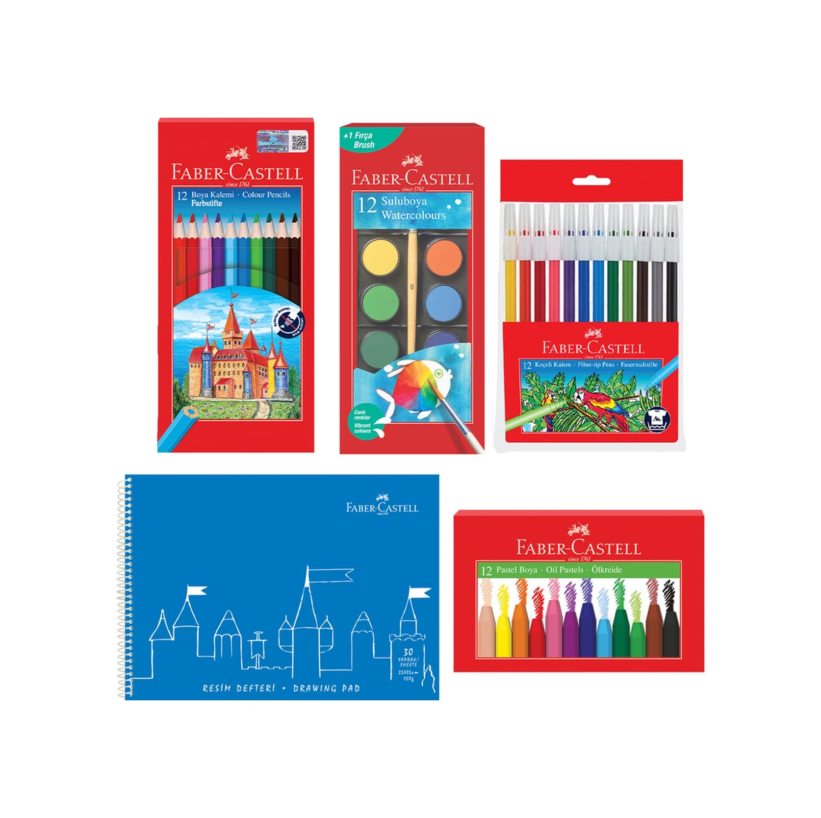 Faber-Castell Boyama Seti Ve 25X35 Resim Defteri