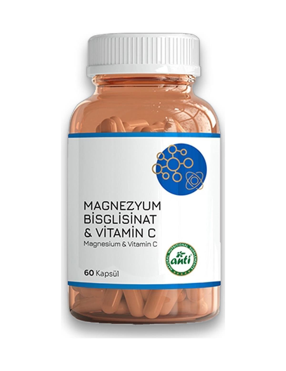 Magnezyum Bisglisinat & Vitamin C 2 x 60 Kapsül