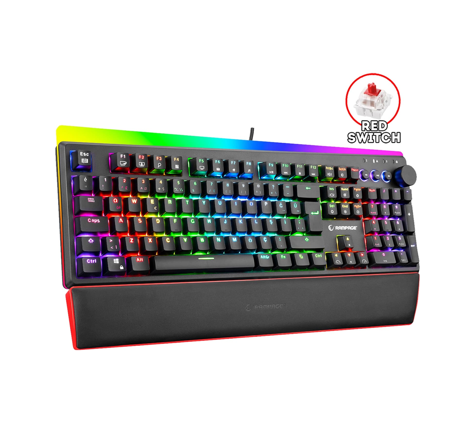 Rampage KB-R97 X-Tracer Mekanik RGB Aydınlatmalı RED Switch Gaming Oyuncu Klavye