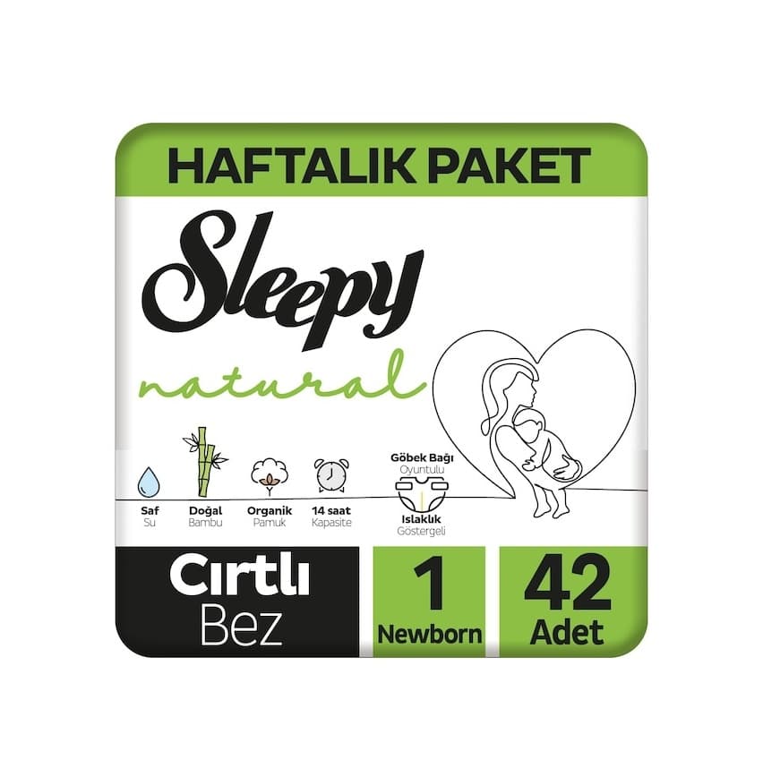 Sleepy Natural Yenidoğan Bebek Bezi 1 Numara 42 Adet