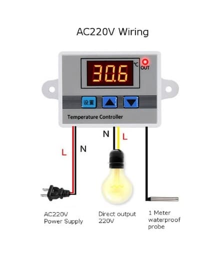 220V Dijital Termostat Xh W3002 Sıcaklık Kontrol Cihazı1500W