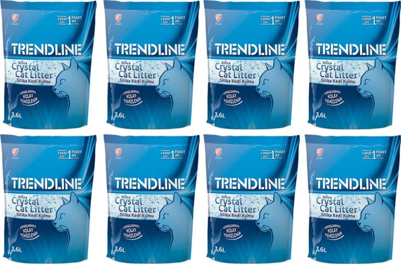 Trendline Tozsuz Silika Kristal Kedi Kumu 8 x 3600 ML