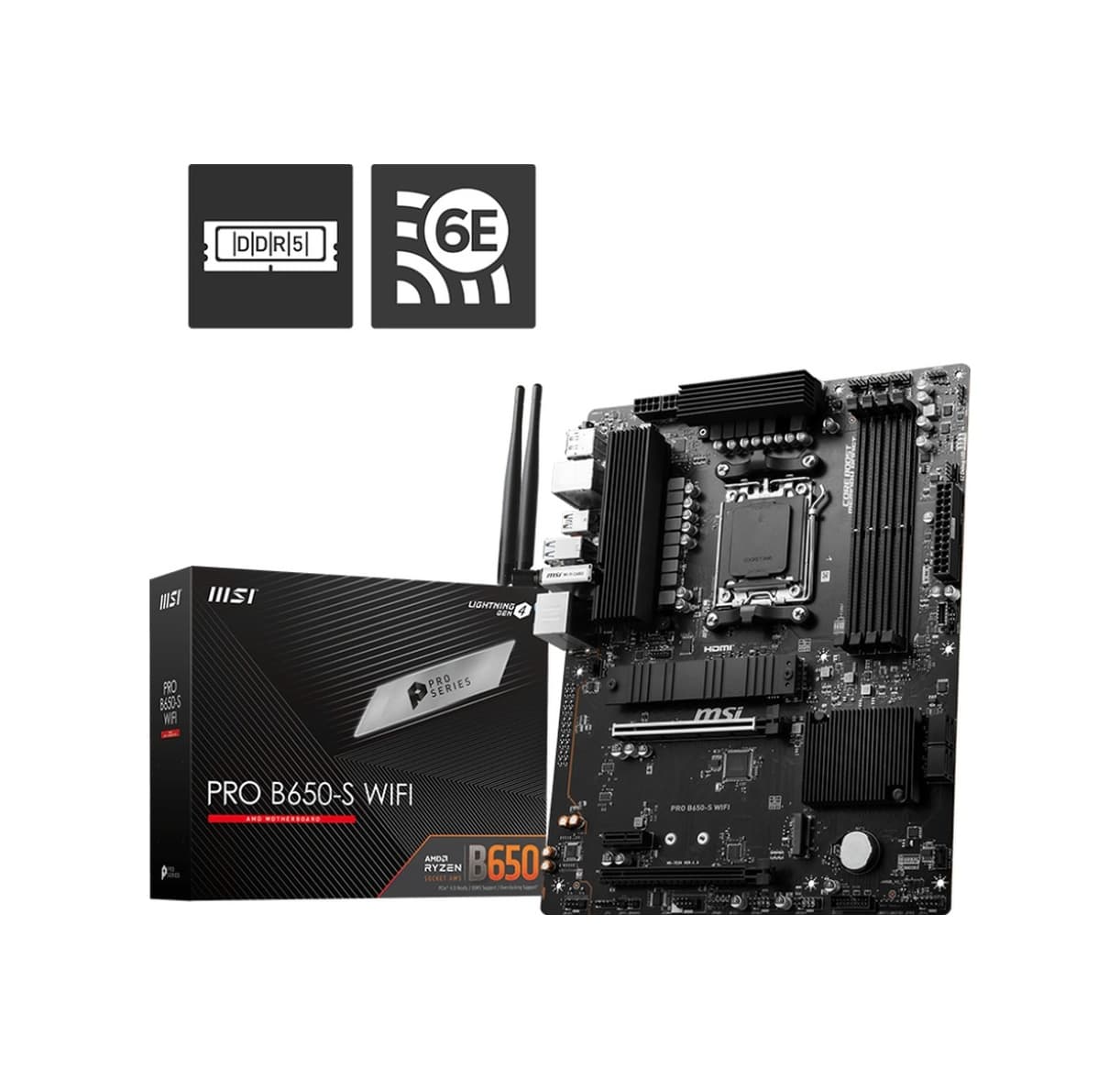 MSI Pro B650-S WIFI AMD B650 7200 MHz (OC) DDR5 Soket AM5 ATX Anakart