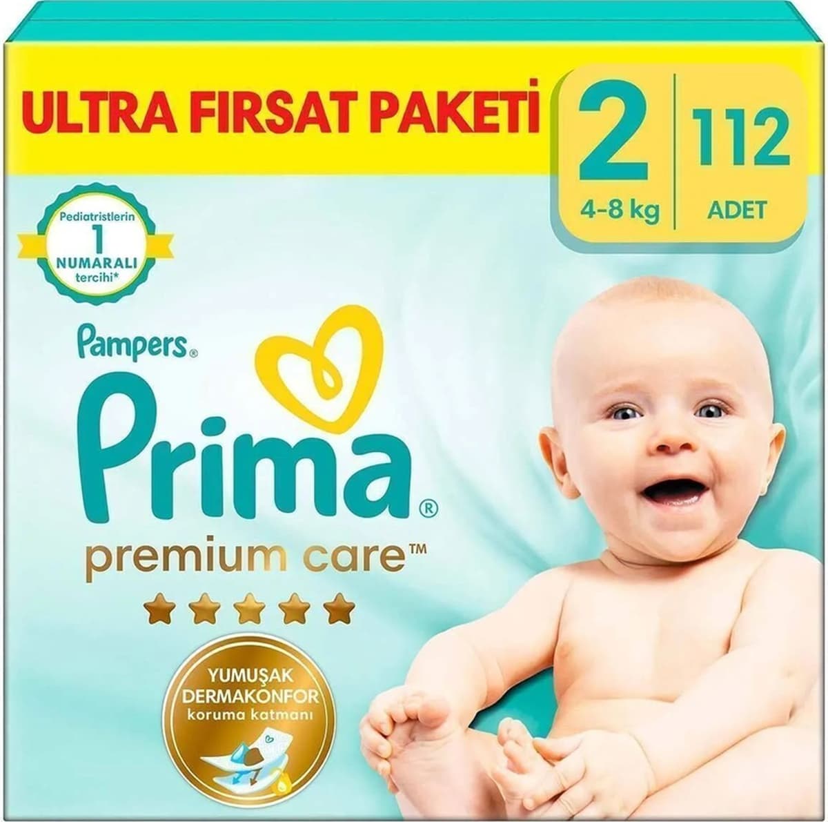 Prima Premium Care Bebek Bezi Fırsat Paketi 2 Beden 112 Adet Standart