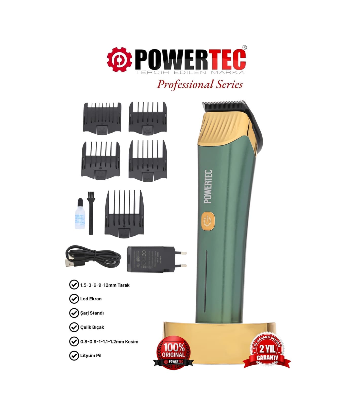 Powertec TR-9700 Profesyonel Saç Sakal Tıraş Makinesi