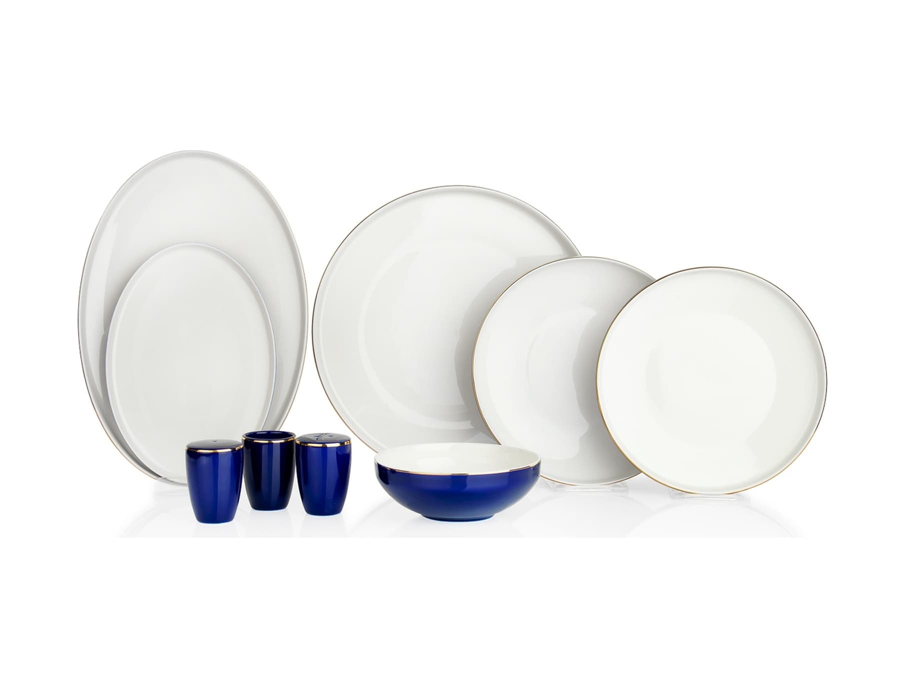 Schafer Adel Navy Blue Yemek Takımı-56 Parça-lacivert
