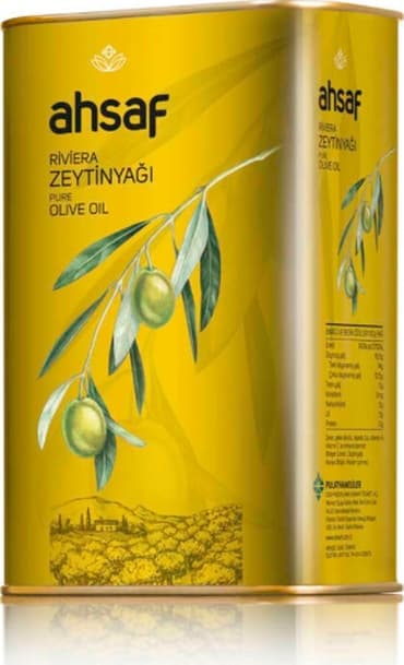 Ahsaf Riviera Zeytinyağı Teneke 1 L