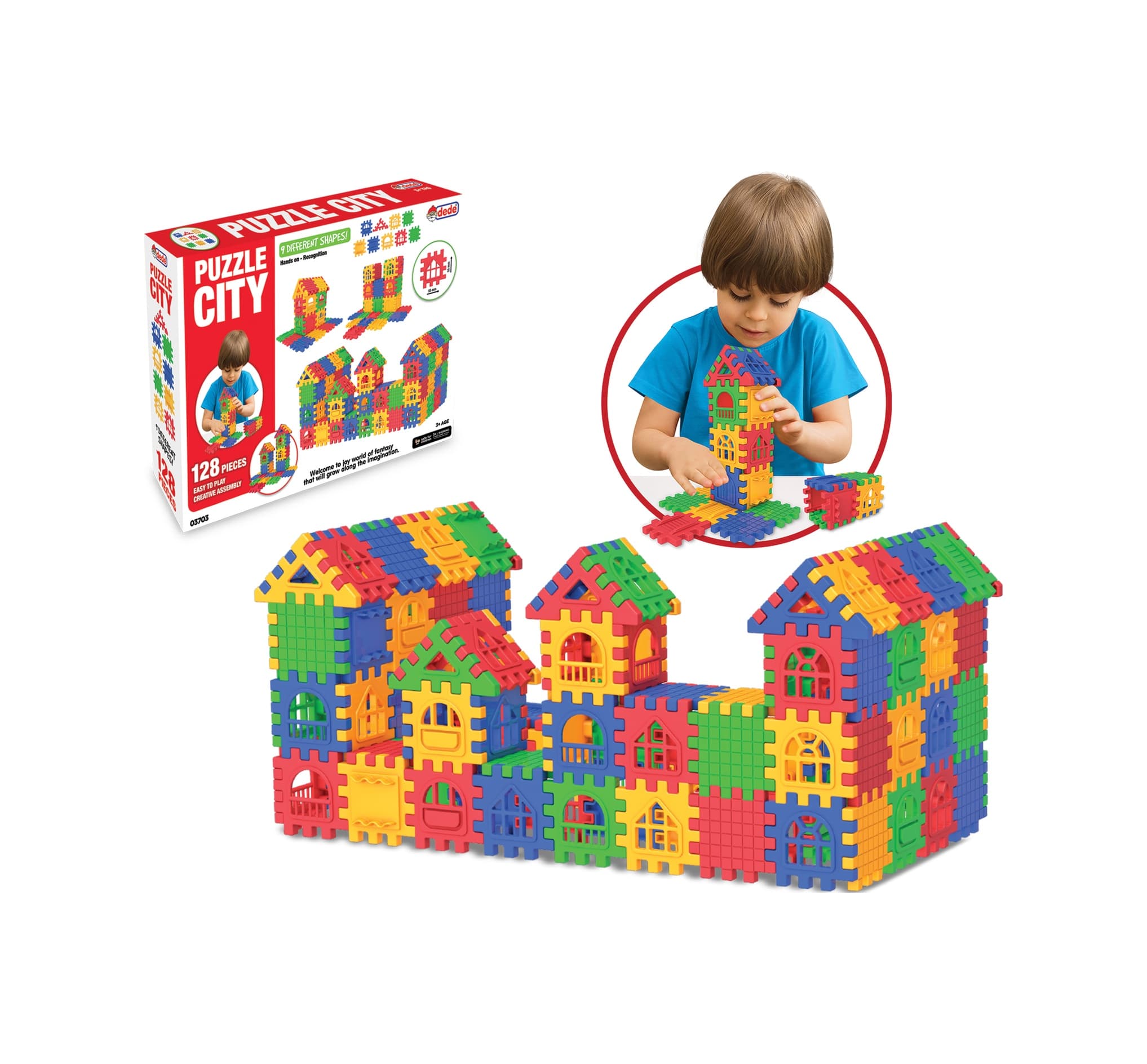 Puzzle City 128 Parça Eğitici Oyuncak