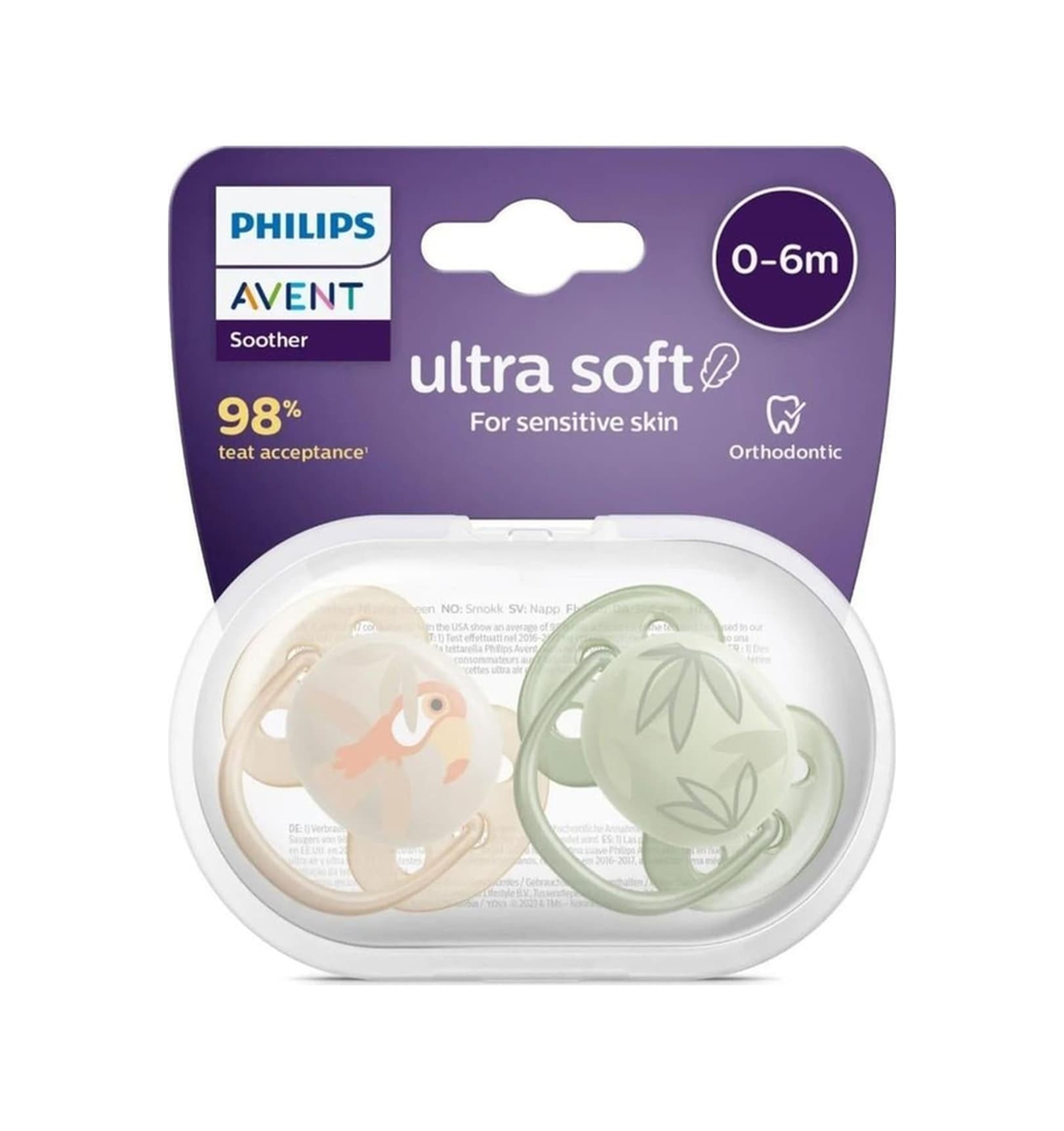 Philips Avent Ultra Yumuşak Emzik 0-6 Ay 2li Erkek Çok Renkli