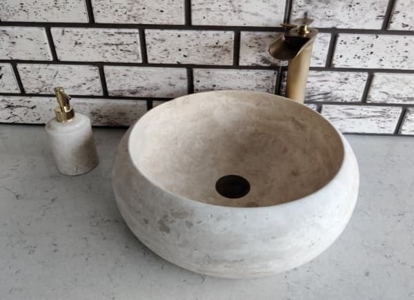 Teker Traverten Mermer Lavabo