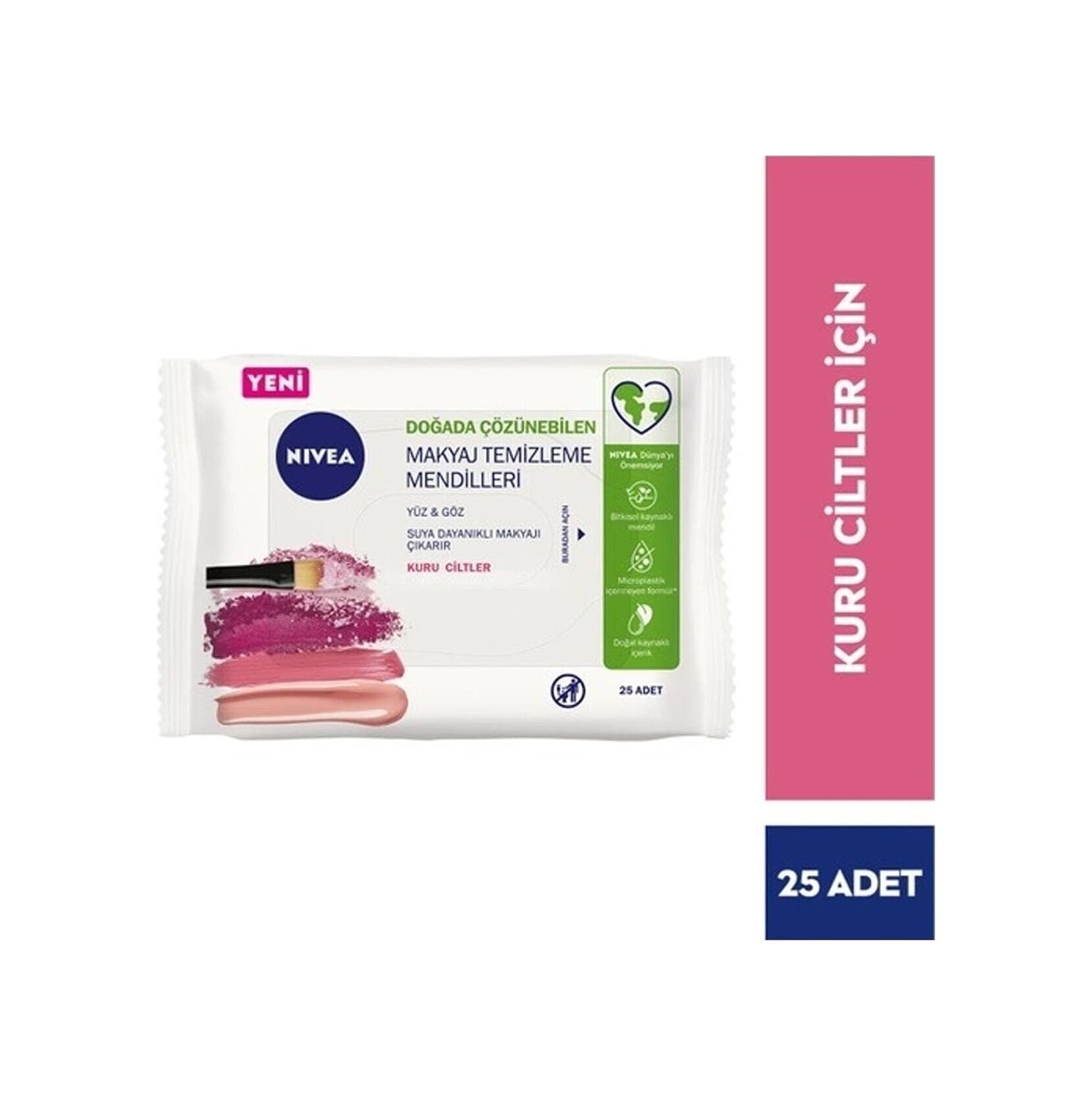 Nivea Kuru Ciltler için Makyaj Temizleme Mendili 25'li