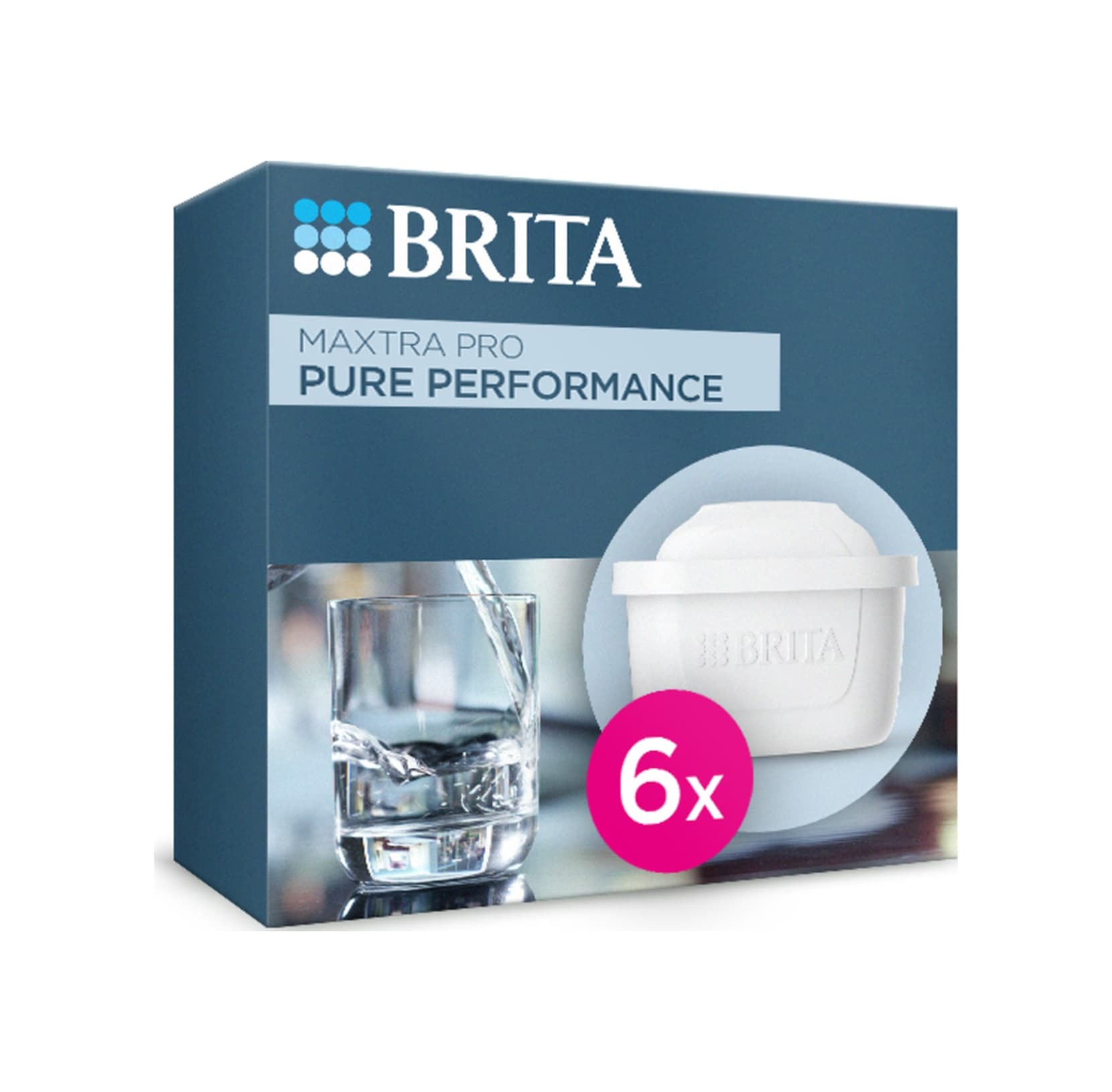 BRITA MAXTRA PRO Pure Performence Yedek Su Arıtma Filtresi, 6'lı