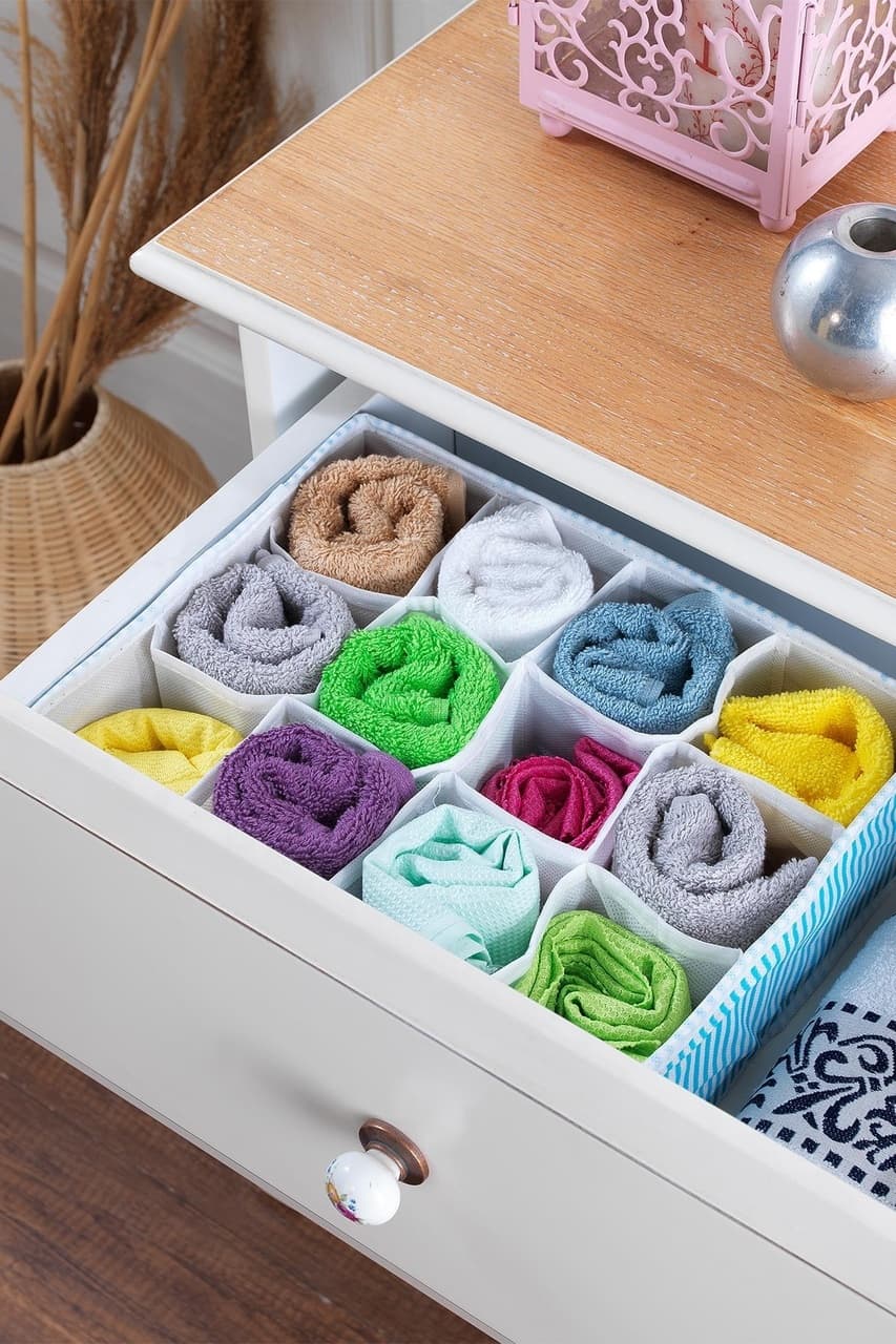 Home 12 Bölmeli Çekmece İçi Düzenleyici Organizer Beyaz/mavi