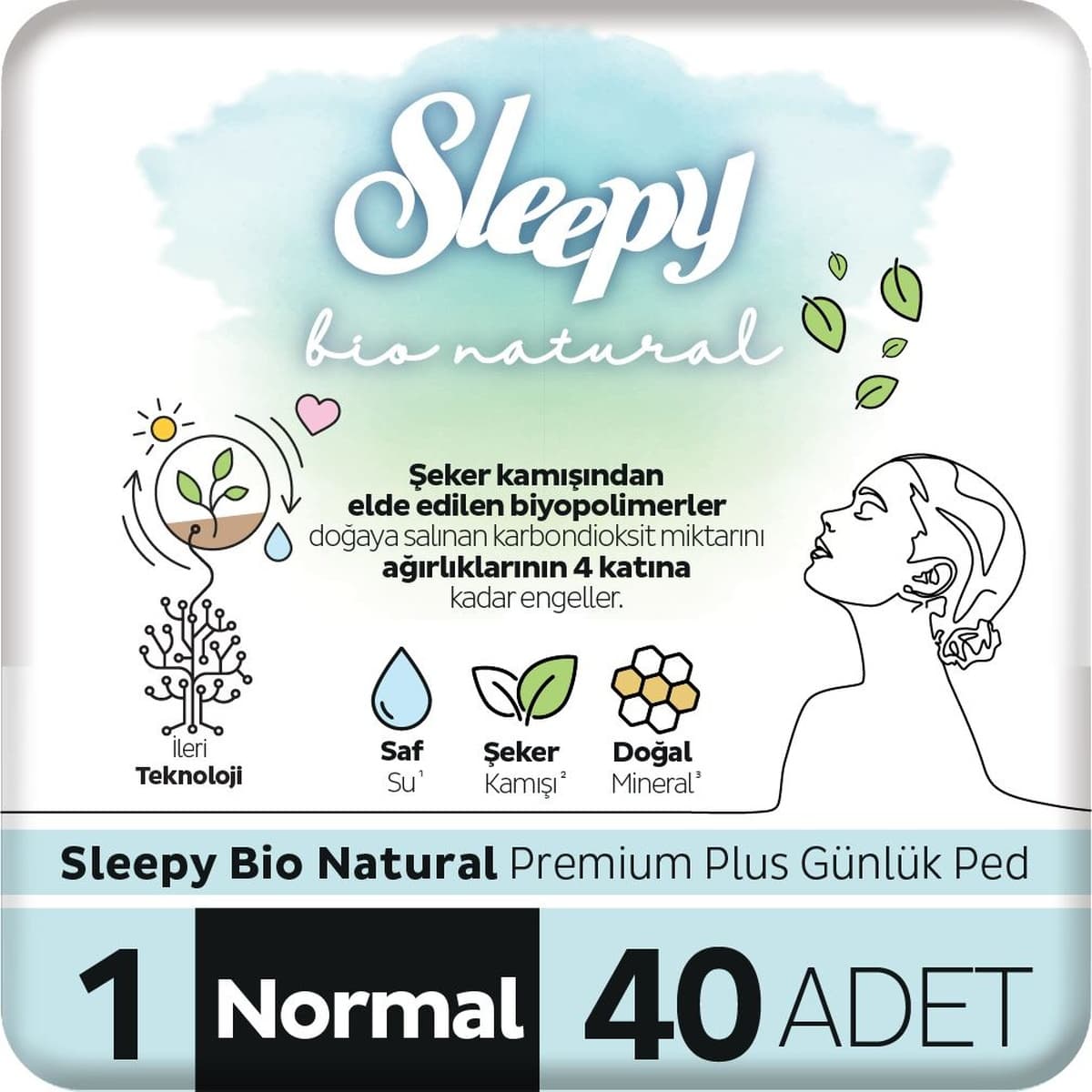 Sleepy Bio Natural Premium Plus Günlük Ped Normal Ped 40 Adet
