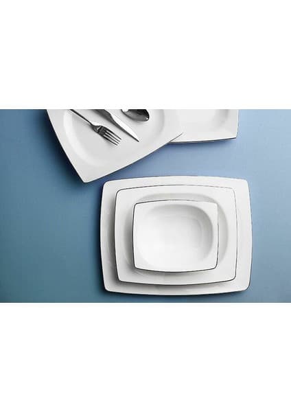 Porland Riva Platin 24 Parça 6 Kişilik Yemek Takımı